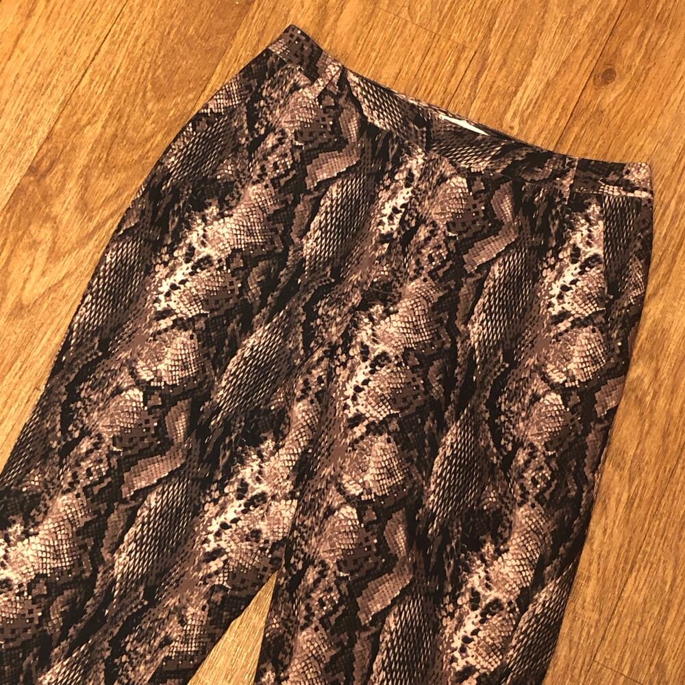 L’Agence Brown Tan Snakeskin Snake Print Cropped Dress Pant Slacks Size 4